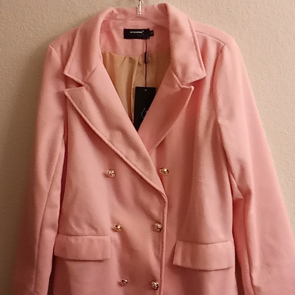 NEW RVHSWDS Party Festival Office Career Size XL Light Pink Color Pea Coat HMBC - Picture 8 of 13
